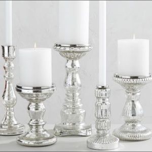 Set of three Mercury candle holders